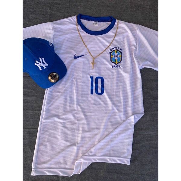 Ronaldinho Brazil 2006 World Cup Blue Away Soccer Jersey Shirt L SKU# –  foreversoccerjerseys