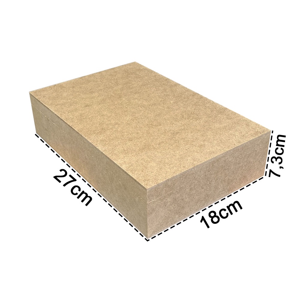 Caixa Retangular Lisa Com Dobradiça 27x18x7,5 - MDF Cru | Shopee