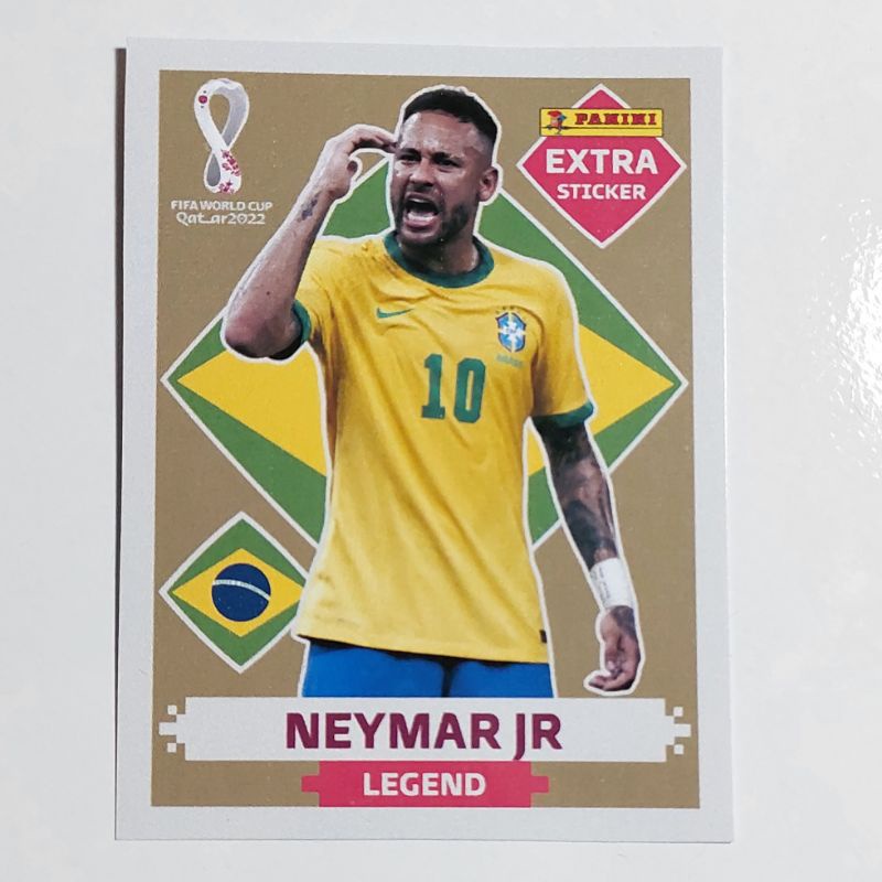 Figurinha Extra do Kylian Mbappé Ouro Legend da Copa do Mundo do Qatar 2022  - Item de Coleção Original Panini.