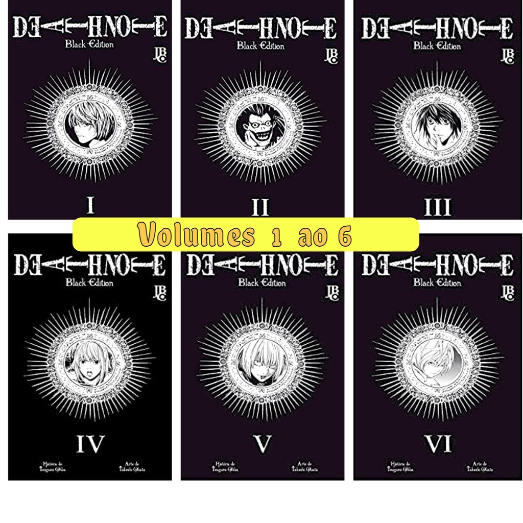 DEATH NOTE BLACK EDITION Mangá Novo Lacrado Volumes 1,2,3,4,5,6 ...