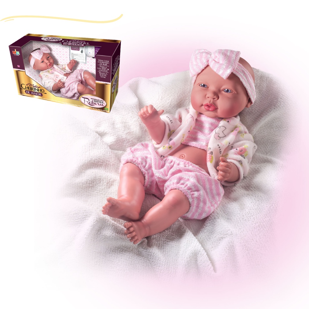 Kit 2 Boneca Reborn Bebezinho Real - 34cm Menina c/ Acessorios