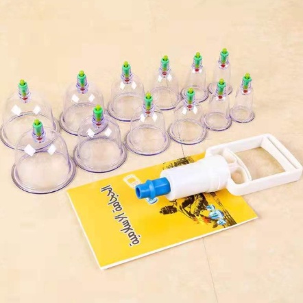 Kit Com 12 Ventosas Terapêuticas Ventosaterapia Massagem Chinesa Vácuo ...