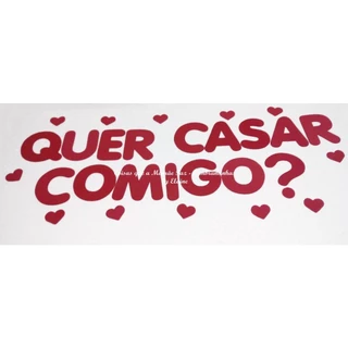 Kit de letras frase pedido romântico Quer Casar Comigo? Em Eva liso 11cm alt dia dos namorados casamento