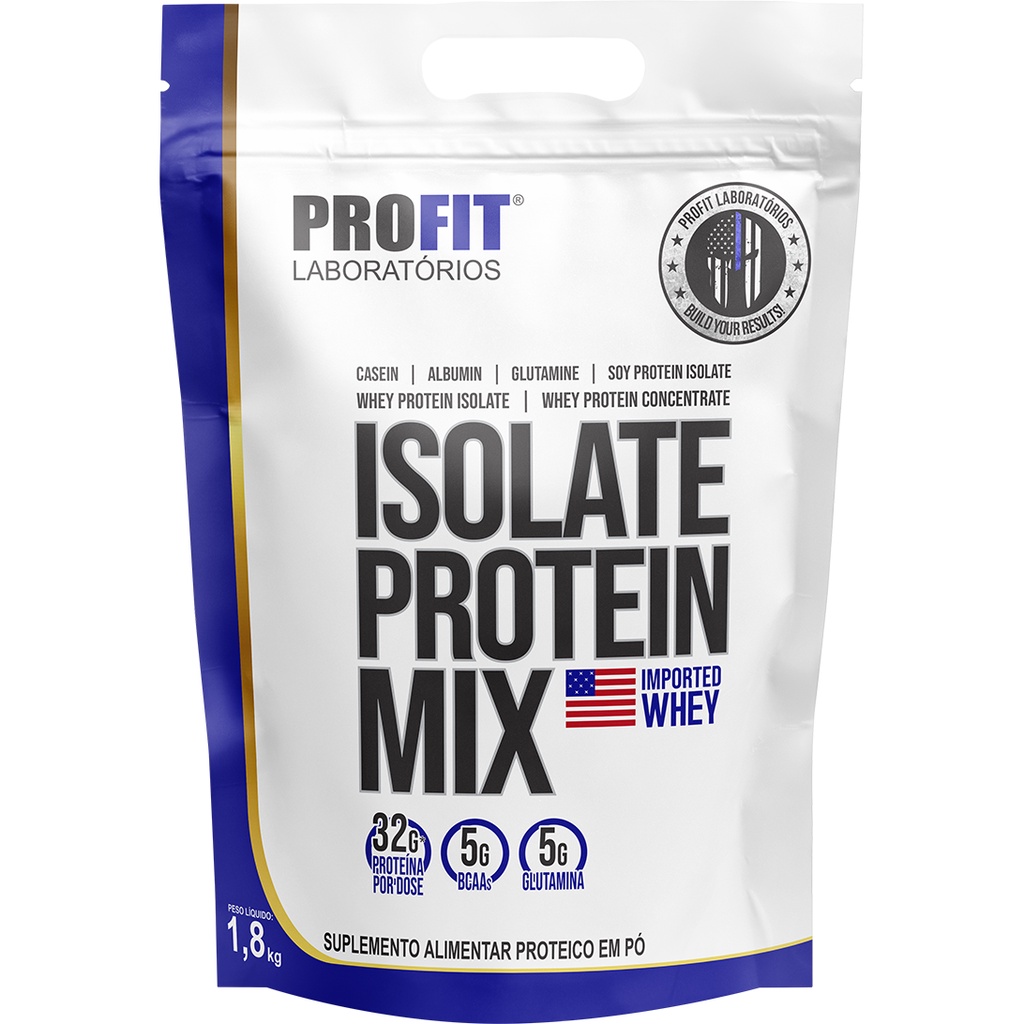 Whey Isolada Isolate Protein Mix – Refil 1,8 Kg – Matéria Prima Importada – Profit
