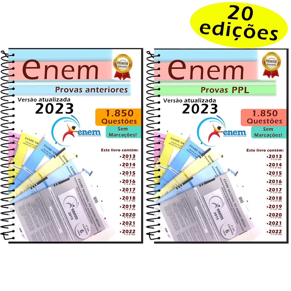 Kit Enem Provas Anteriores Normal + PPL 2013 A 2022 + Gabaritos ...