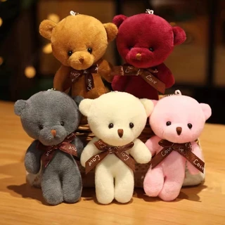 kit 12 Chaveiros com Pingente Ursinho Urso de Pelúcia Pequeno cor aleatorio