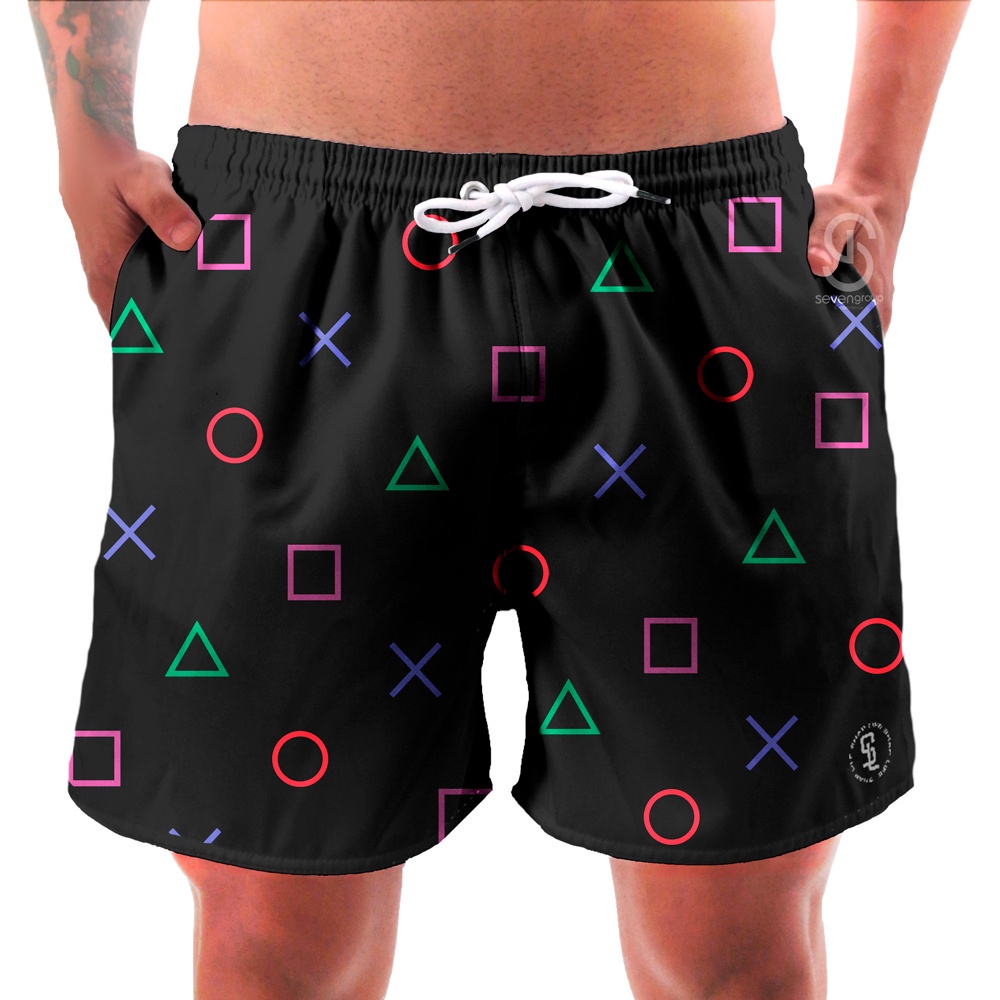 Short Praia Bermuda Estampada Jogos Video Game