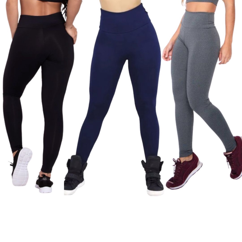 Calça Legging Fitness Suplex Grossa Cós Alto