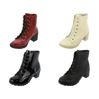 Bota Coturno Feminina Salto Alto Tratorado G80