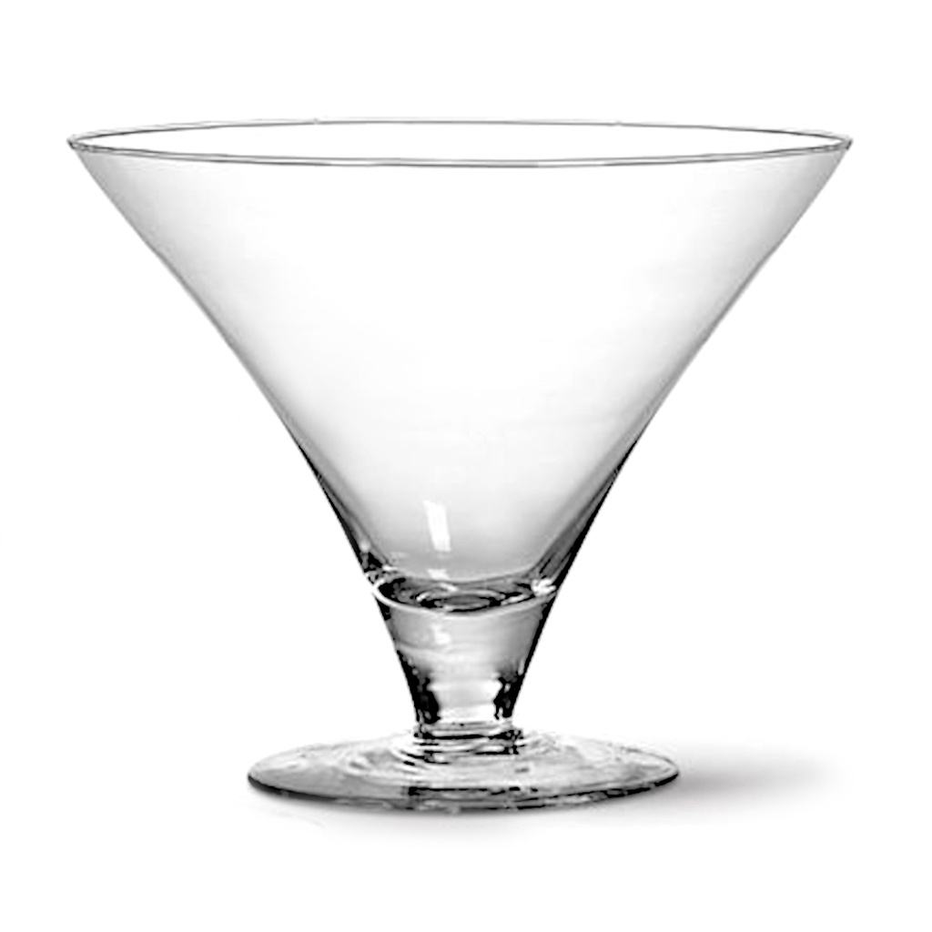 Vaso Taça Versalhes Vidro Média Ø20x20cm Lisa Para Decoração Mesa Doces E Sobremesa