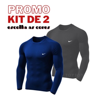 Kit 2 Camisetas Térmica Proteção Solar Uv 50 Manga Longa Segunda Pele E Também Na Opção Com 1 Unidade