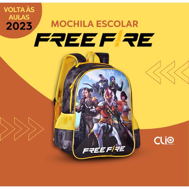 Mochila de Costas Escolar Jogo Free Fire - Clio