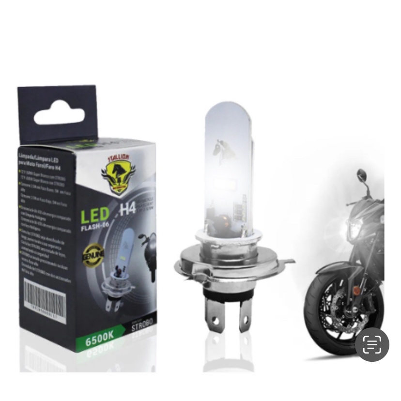 Lâmpada Strobo Led H4 6500k Pisca Pisca Moto Forte Cavalinho