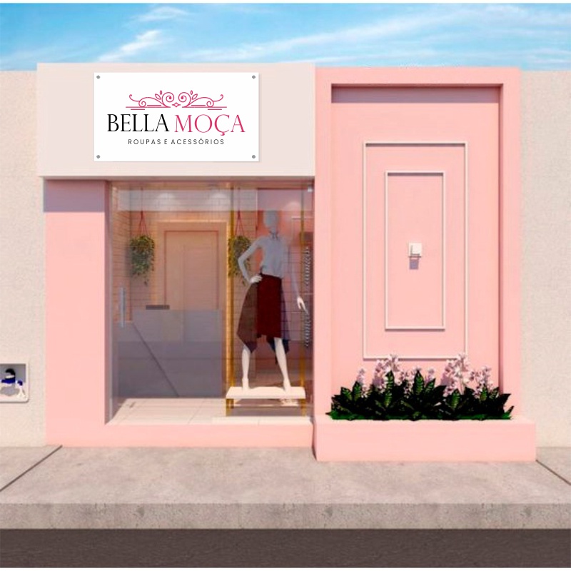 Placa Loja/Salão - Material ACM / Fachada