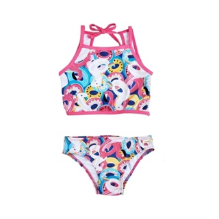 Biquíni Infantil Dedeka Roupa de Praia Light Boias de Bichinhos Unicórnio e Flamingo