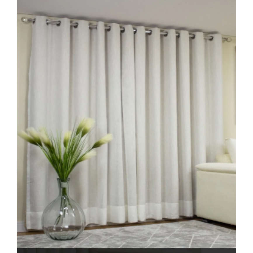 Cortina 100% Blackout Linho P/ Varão 2,00 x 2,30 - Palha - Decora