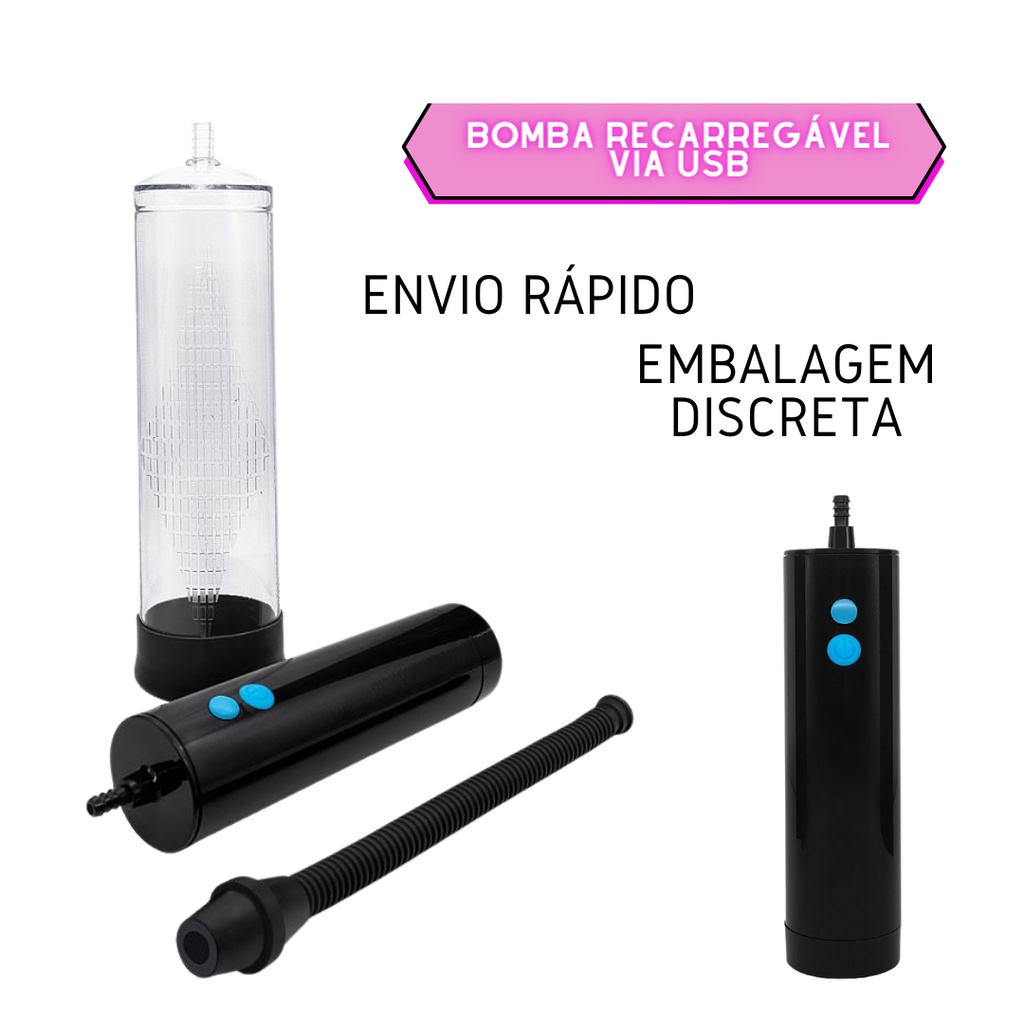 Bomba Peniana Eletrica Aumenta e Engrossa o Pênis Recarregavel com  Masturbador Vagina em Cyberskin | Shopee Brasil