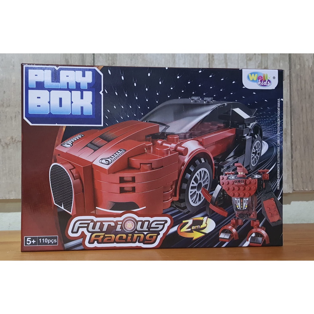 Blocos De Montar Play Box Furious Racing 2 Em 1 Sortidos Tleg