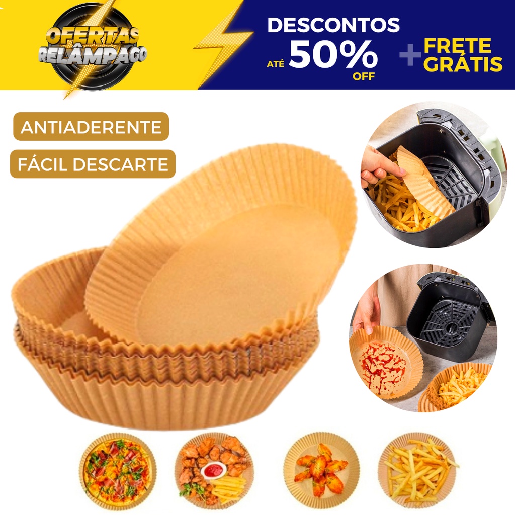 Forma De Airfryer Descartavel Antiaderente De Papel Cozinha Redondo  Fritadeira Cozimento Protetor Forro Tapete Air Fryer - Escorrega o Preço