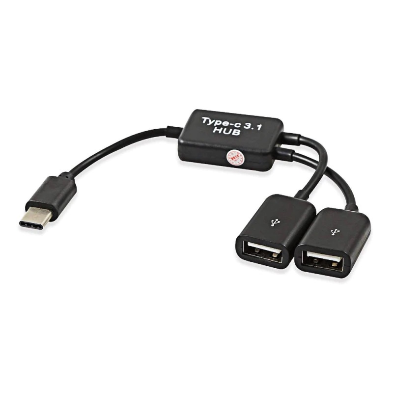 Cabo Otg Duplo Tipo C Para Teclado/mouse Ao Mesmo Tempo