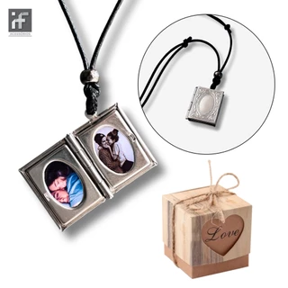 Colar Relicário Cordão Masculino com Foto Presente Feminino Casal Namorado Pet