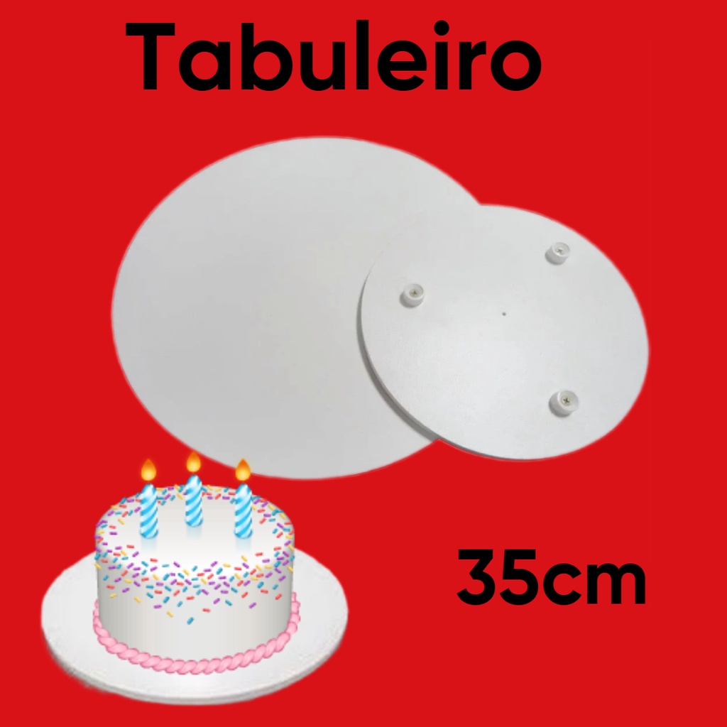 Base para Bolo Tabuleiro Redondo Laminado Cor Prata com Papelão