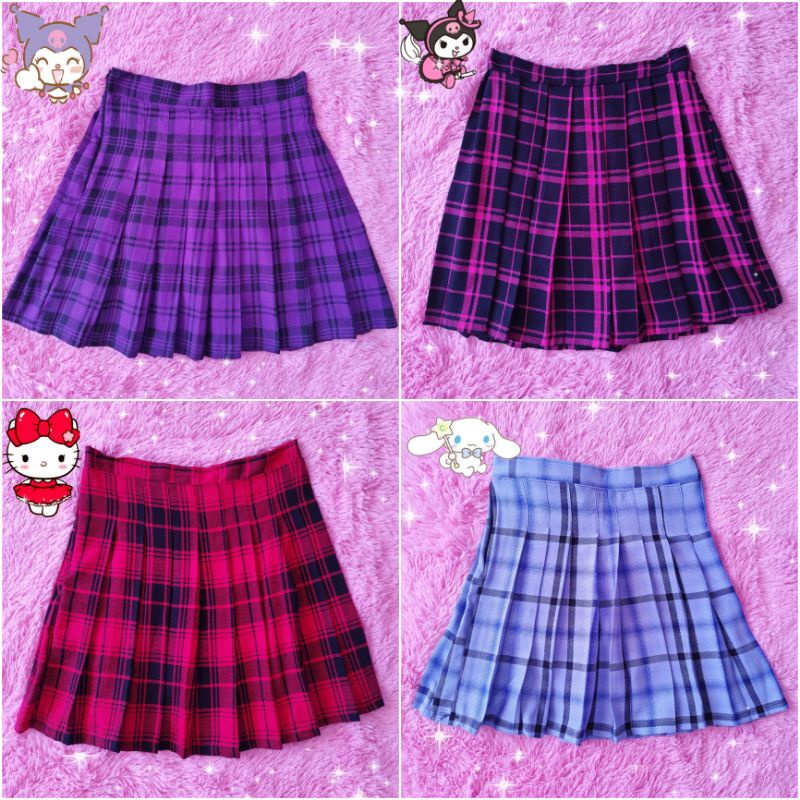 short saia xadrez/saia coreana/saia e-girl/saia kawaii/roupa  cotagecore/saias