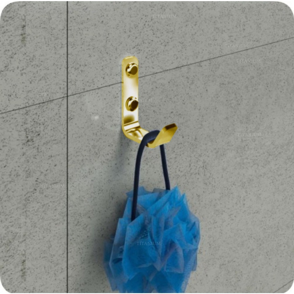 Cabide De Banheiro Dourado Gold Em Aço Porta Objetos De Pendurar