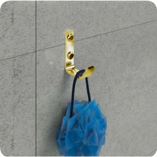 Cabide De Banheiro Dourado Gold Em Aço Porta Objetos De Pendurar