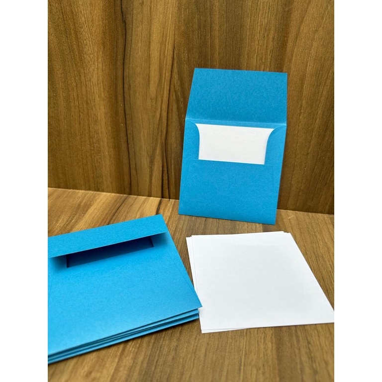 15 unid Envelope Colorido c/ Cartão em Branco