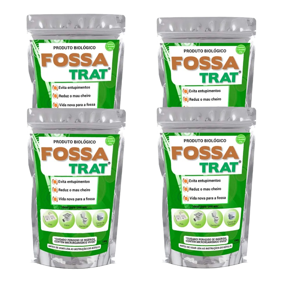 KIT 4 Fossa Trat 100g-limpador Biológico Fossa E Caixa De Gordura ...