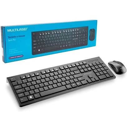 Kit Teclado E Mouse Sem Fio Multilaser Original | Shopee Brasil