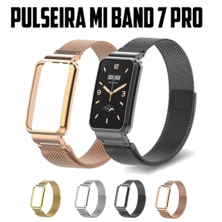 Pulseira para Xiaomi Mi Band 7 pro milanesa de metal em aço inoxidável