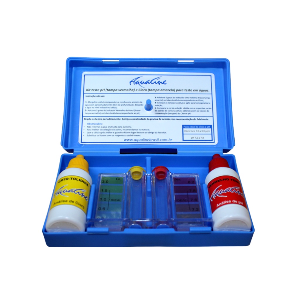 Kit Teste PH + CLORO Aqualine | Shopee Brasil