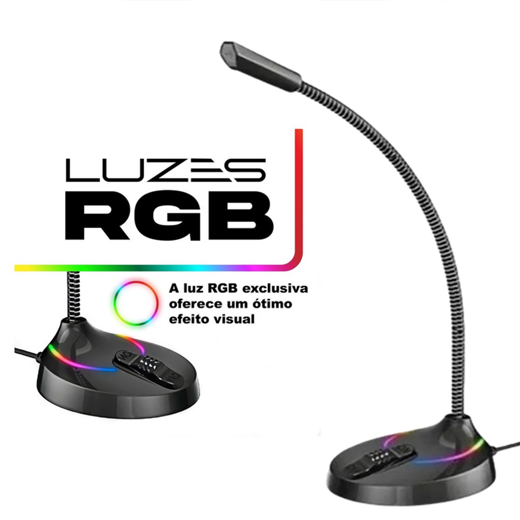 Microfone Gamer De Mesa Rgb Condensador Usb Profissional Live Barato ...