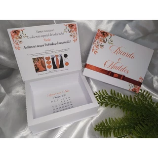 kit Caixas Convite Padrinhos de Casamento - Terracota