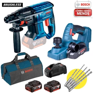 Martelete 18v Gbh 180-li + Kit Brocas + Plaina 18v-li Bosch