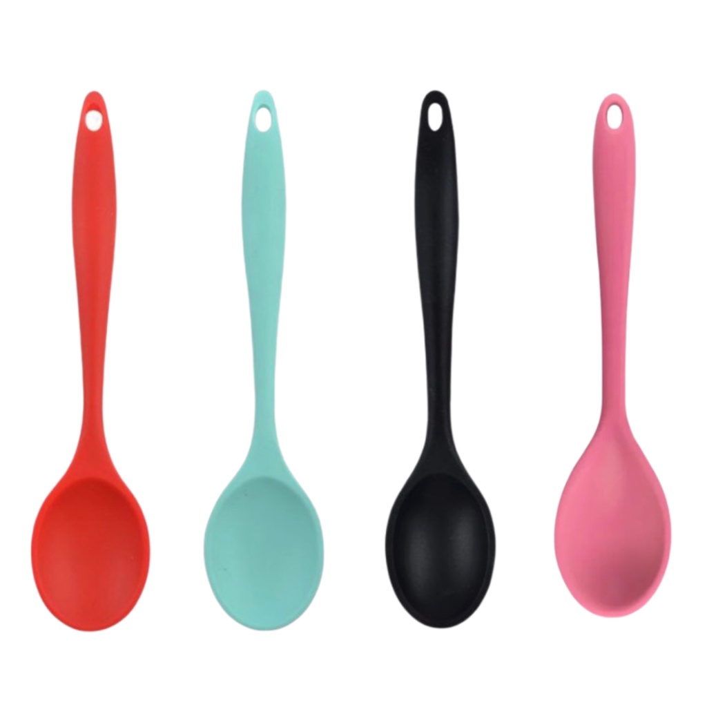 Colher de arroz de silicone rosa, preto, vermelho ou verde tiffany para ...