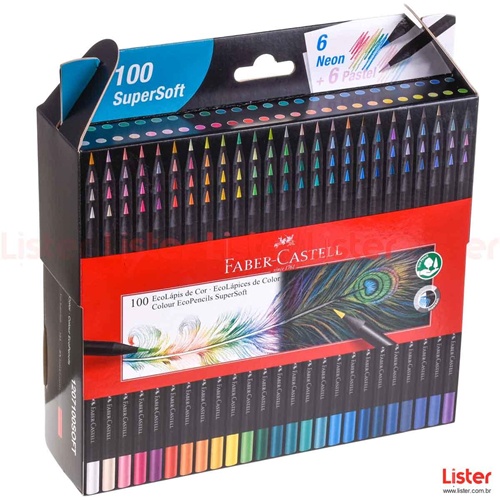Lápis de Cor 100 Cores - Faber-Castell Super Soft - | Shopee Brasil
