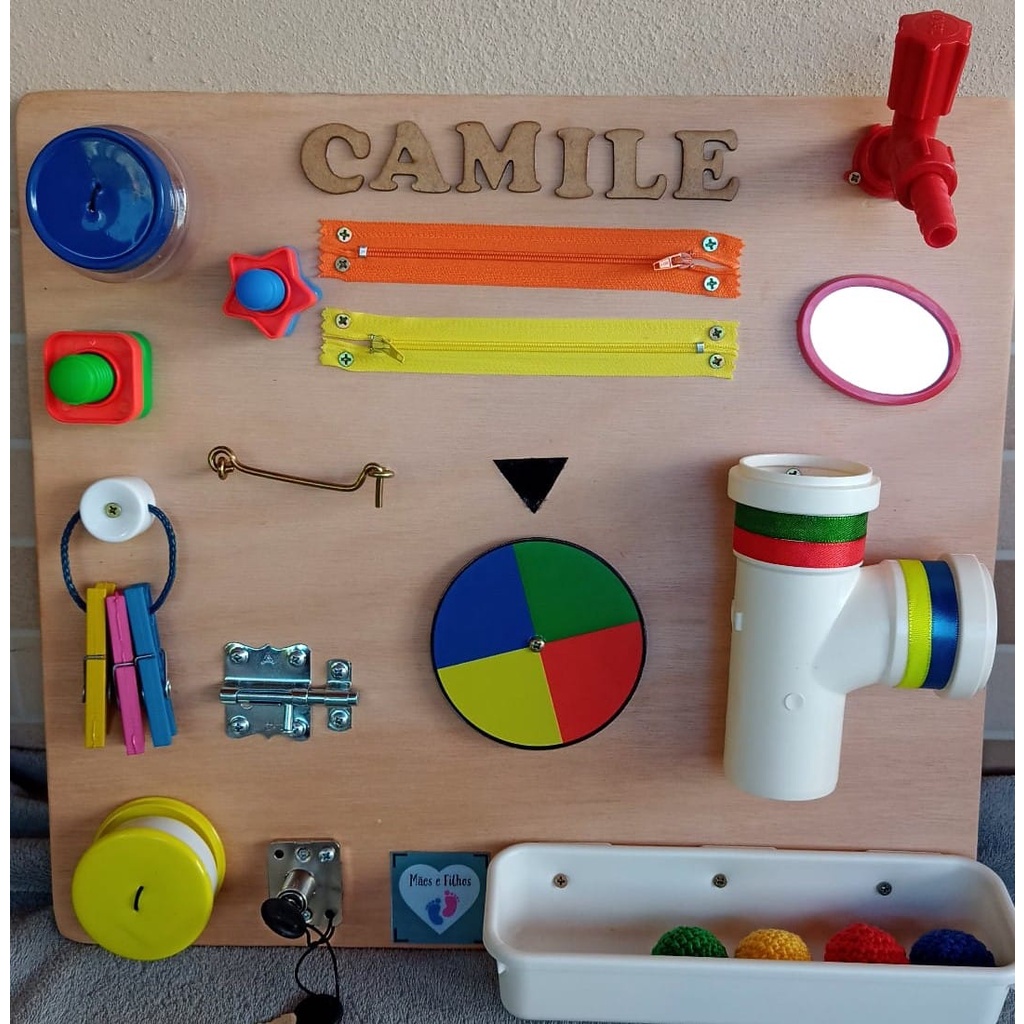 Painel Sensorial Montessori/ Quadro de atividades/ Painel de Atividades ...