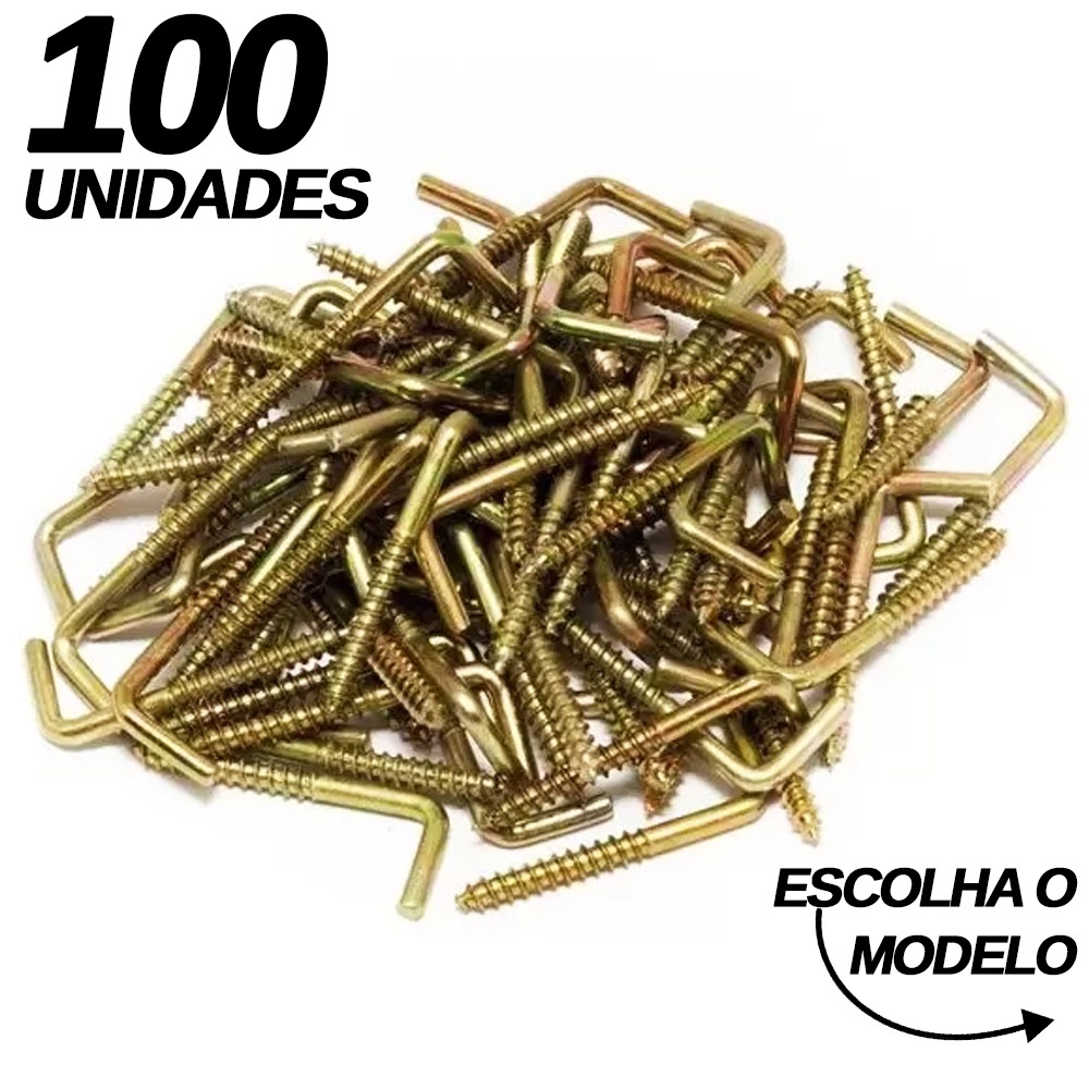 100 Escapula Parafuso em L para Madeira 16x30 17x50 19x60 - Starfer
