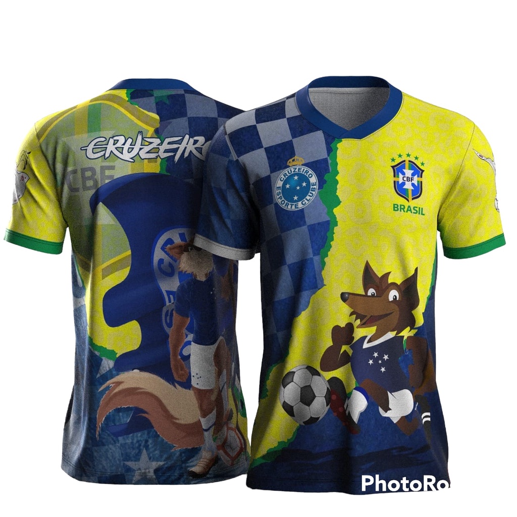 camisa personalizada seleçao com Cruzeiro | Shopee Brasil