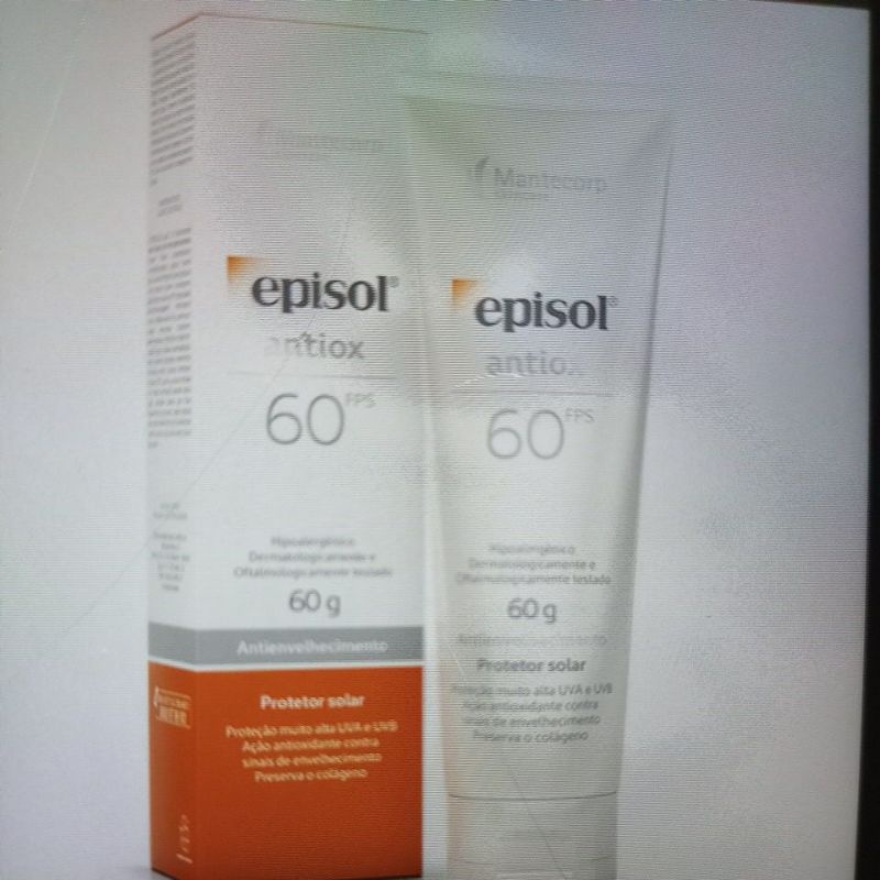 Protetor Solar Facial Episol Antiox Antienvelhecimento FPS60 60g ...
