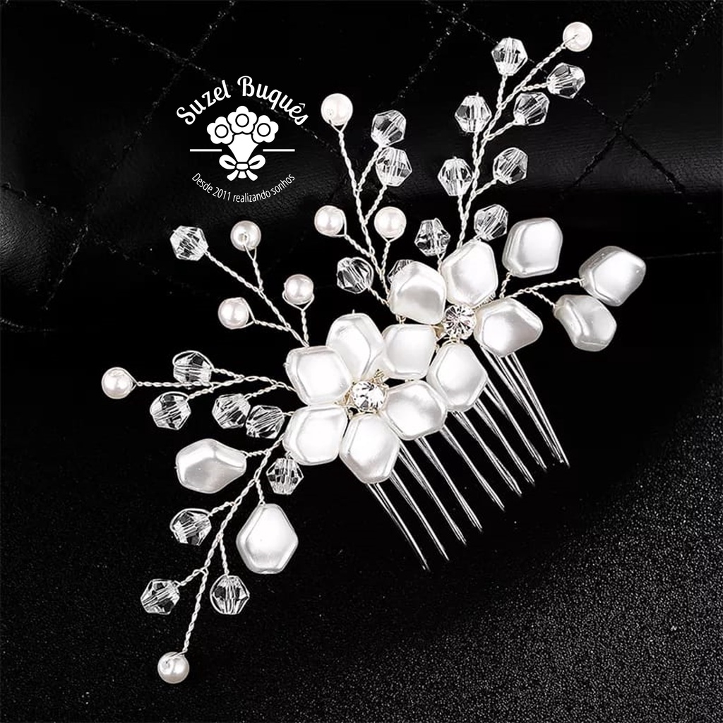 Arranjo De Cabelo Pente Noiva Grinalda Casamentos Bodas