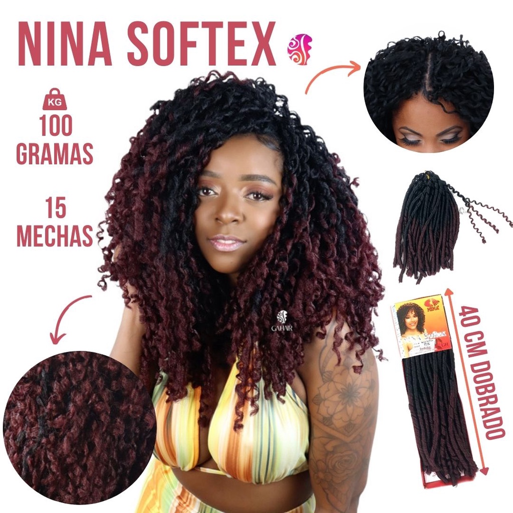 Cabelo Nina Sfitex Cacheado 5 Pcts + Agulha Crochet Braids