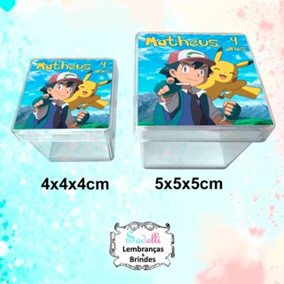 20 Lembrancinhas Pokemon - Caixinhas Acrílicas Personalizadas
