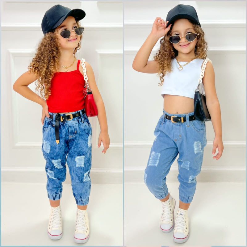 Crianças Crianças Bebê Meninas Flare Calças Denim Tassel Roupas Jeans  Calças Kawaii Jeans Para Meninas Conjunto Infantil Hnly24 De $83,11