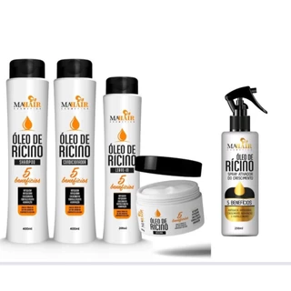 Kit Capilar Óleo de Rícino Mahair - 5 Itens (TRATAMENTO COMPLETO OFERTA)
