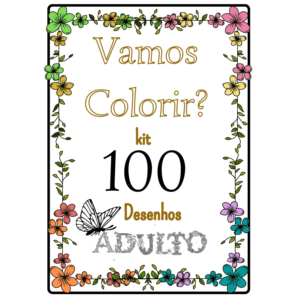 Caderno 200 Desenhos para Colorir para Adulto Arteterapia em Folha A4 - 2  Desenhos por Folha - Encadernado