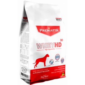 Premiatta Whey HD 12kg Cães Adultos Raças Médias e Grandes Ração Super Premium de Alta Digestibilidade